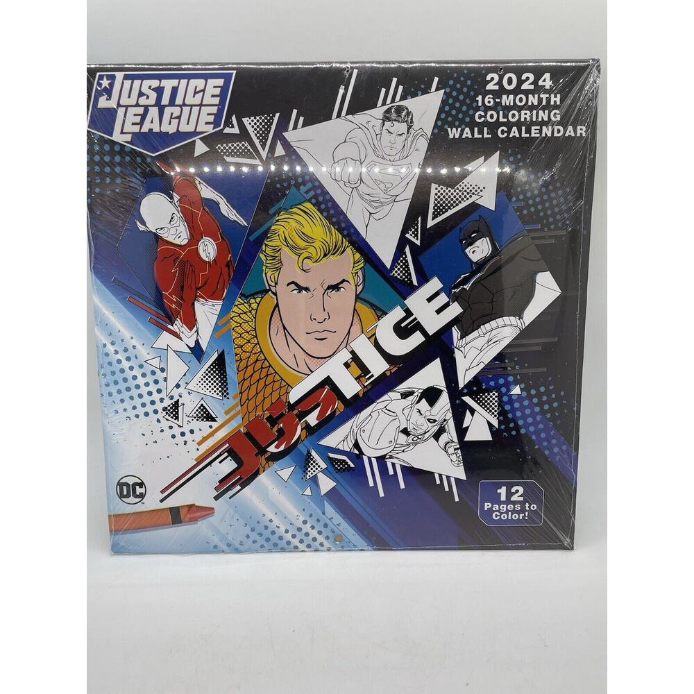 Justice League 2024 Wall Calendar 10"X10" Sealed NEW